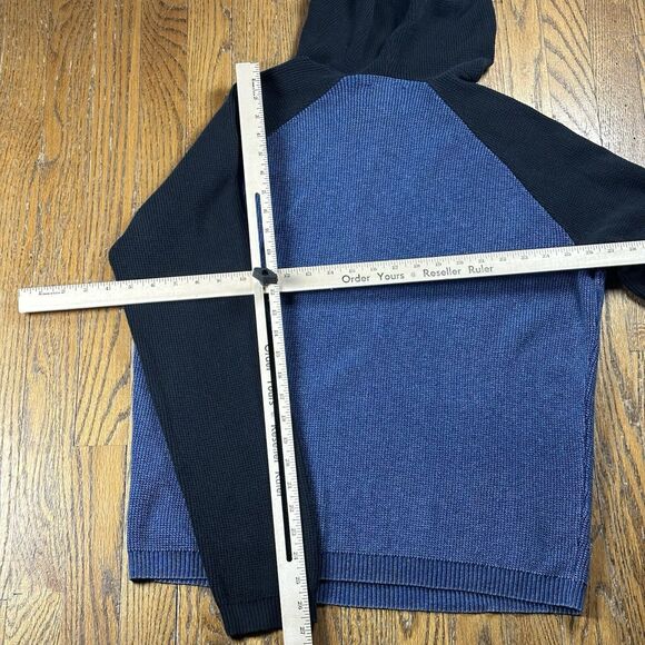 Lucky Brand Sweater Men’s Large Hooded Preppy Blue‎ Pocket Logo - Picture 10 of 11